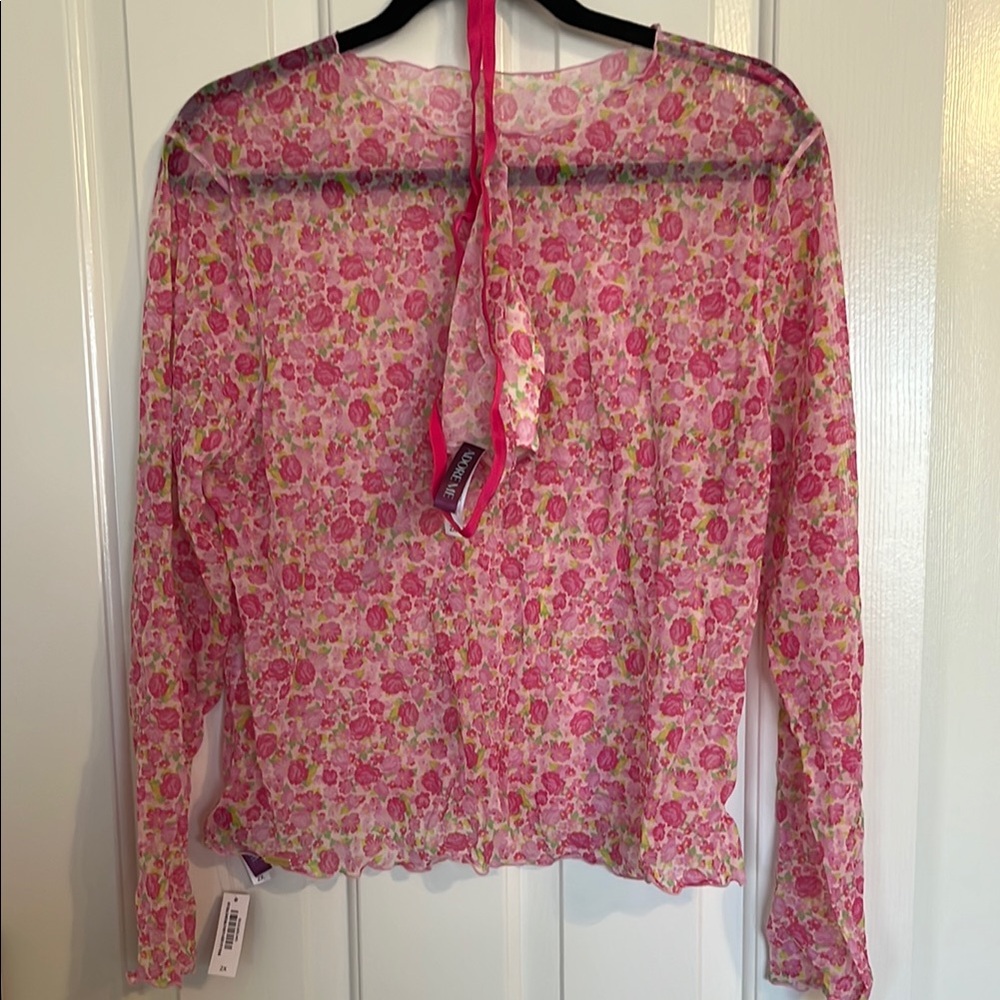 Floral Pink Sheer Women's Intimate Set